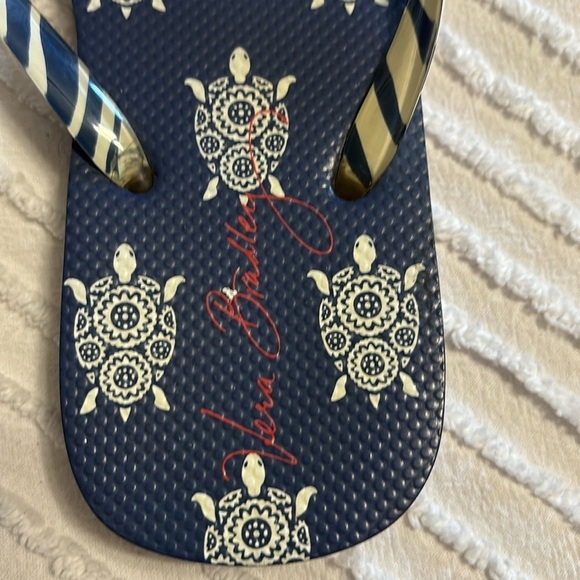 Vera Bradley Navy/white/red Turtle Flip Flops‎ women SZ 7/8 - Picture 5 of 7